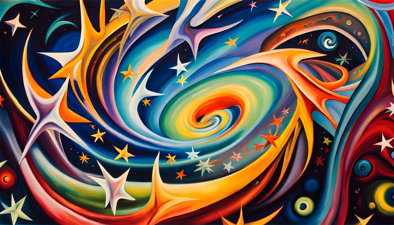 Iridescent Star Cluster Formation in Abstract Expressionism