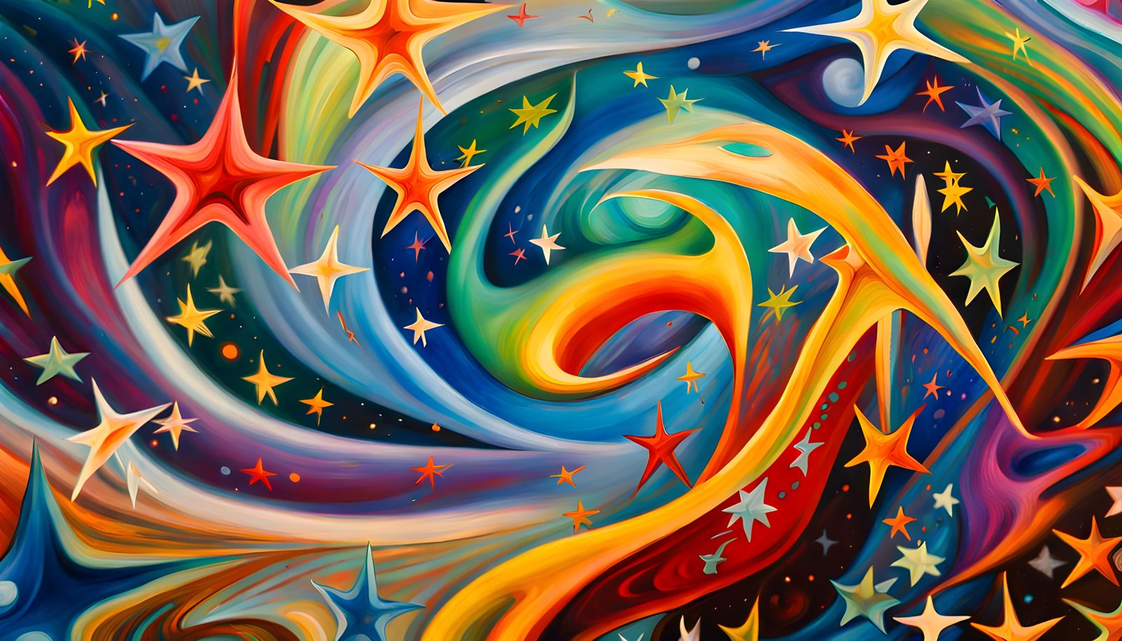 Iridescent Star Cluster Formation in Abstract Expressionism