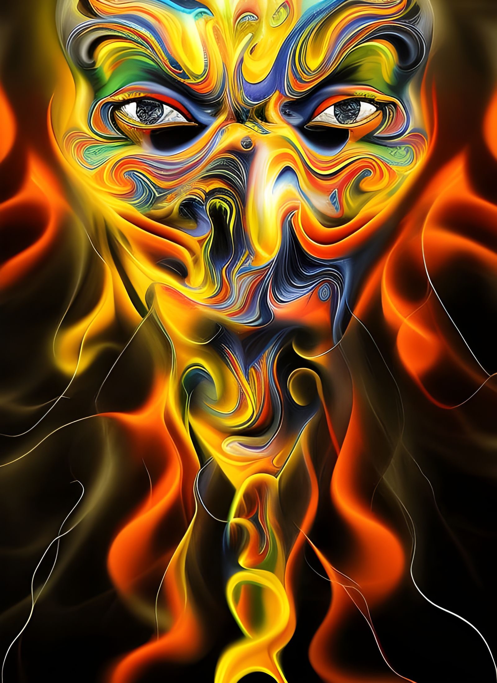 Abstract Portrait with Light Dust in Hyperreal Style