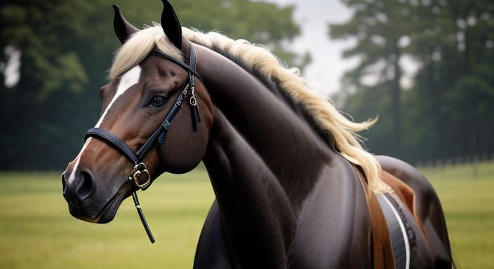 Majestic Horse in Sunlit Meadow