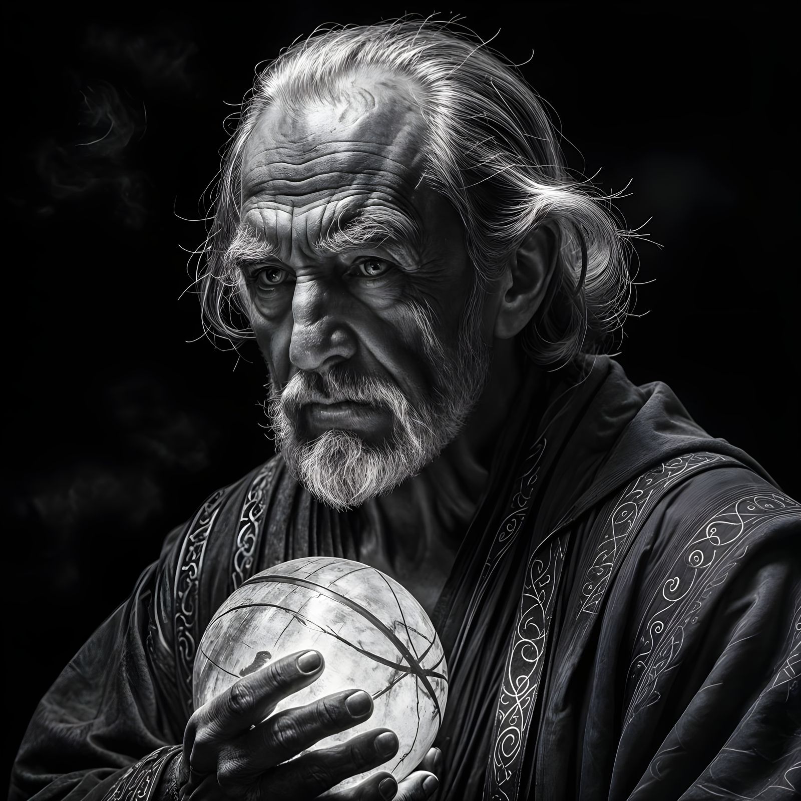 Wisdom Grants Power, Character Earns Respect Charcoal Drawin...