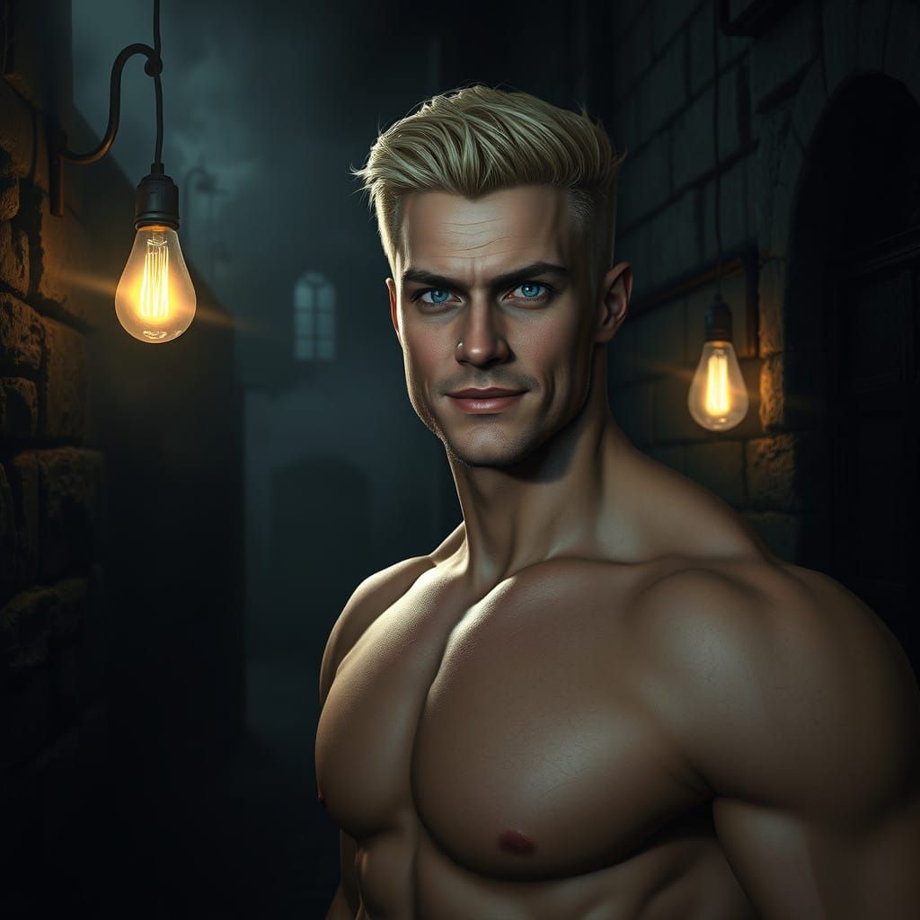 Chiseled Hero Emerges from Mysterious Foggy Corner