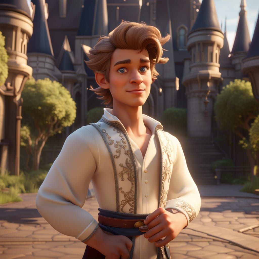 Handsome Prince in Disney Style, 3D Render
