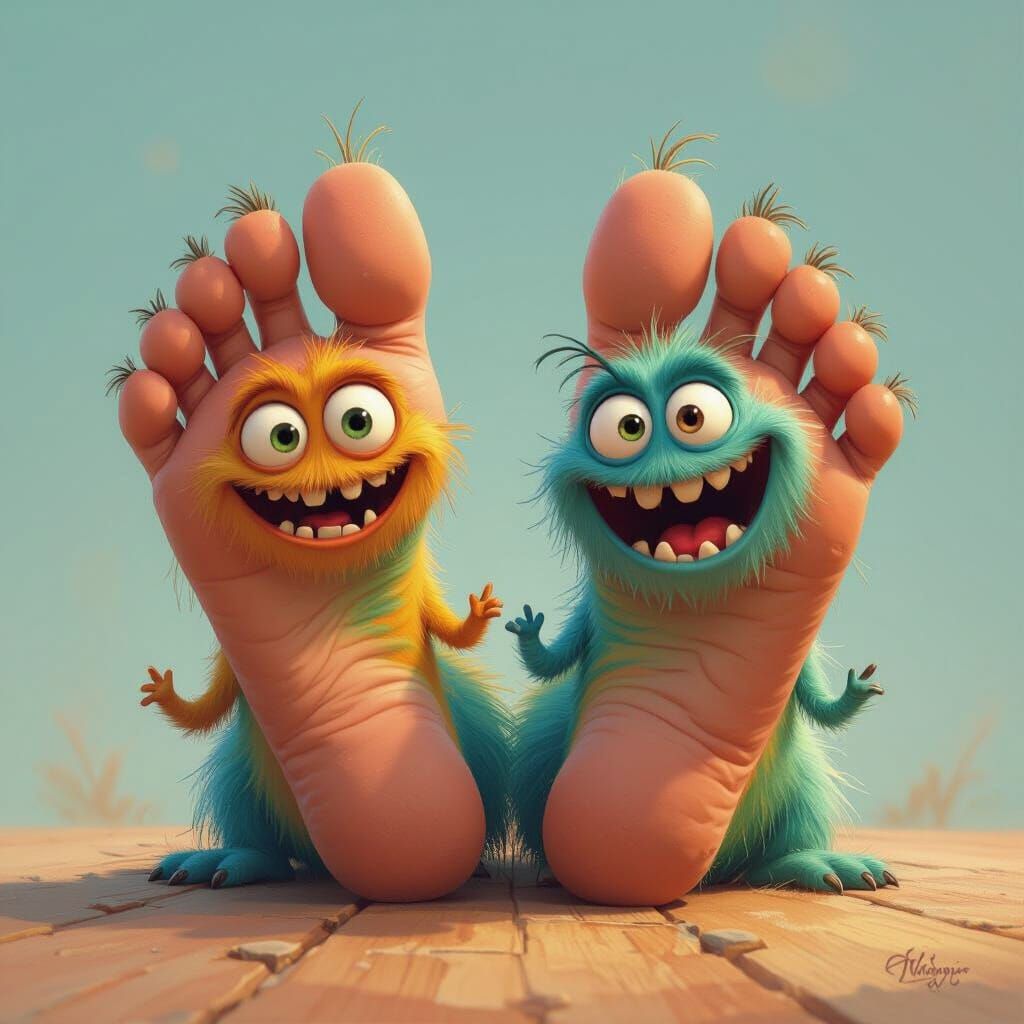 Monster Toes: A Whimsical Disney/Pixar Foot Illustration