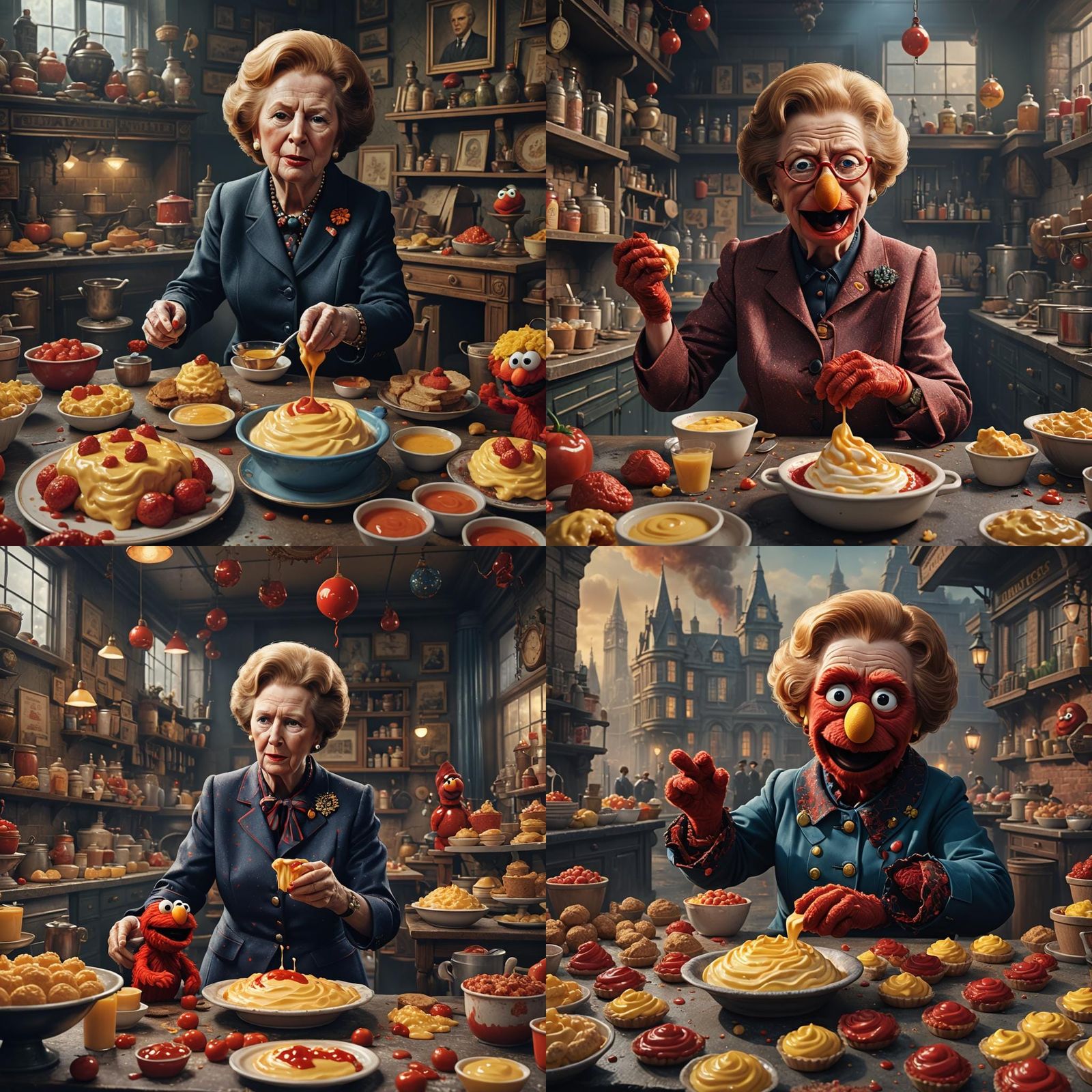 Margaret Thatcher's Custard Heist: A Detailed Matte Painting