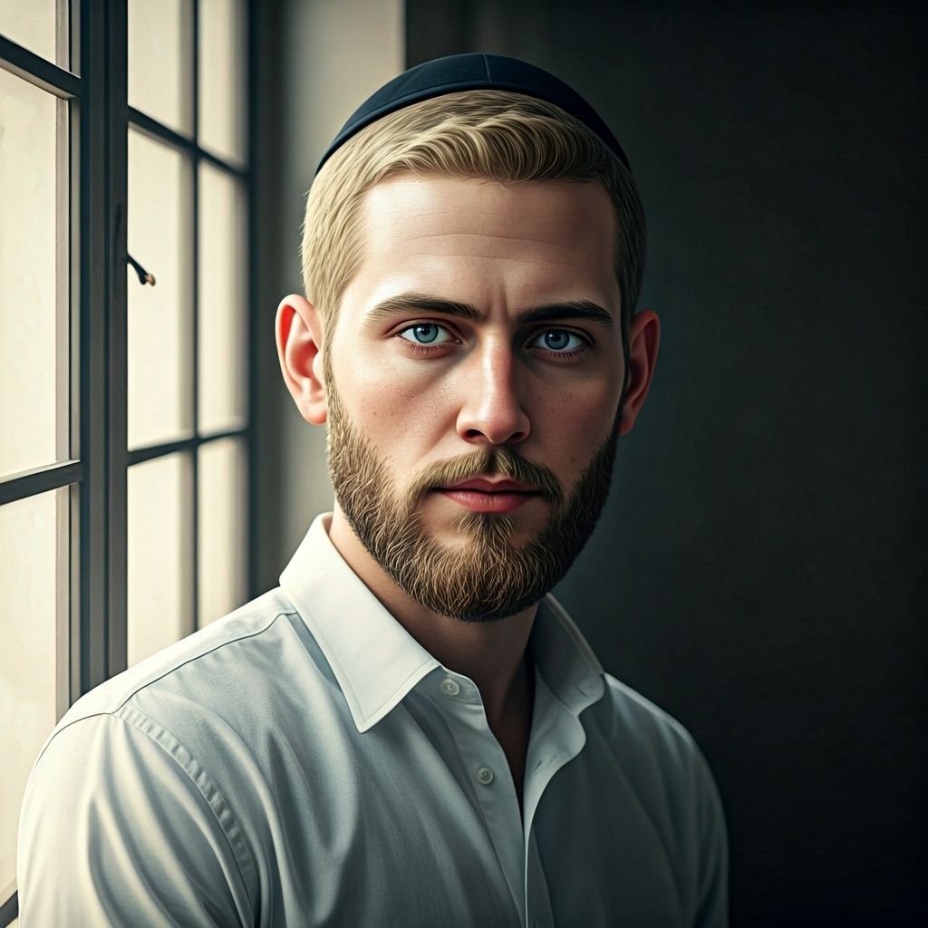 Realistic Portrait of a Young Man in Sunlight