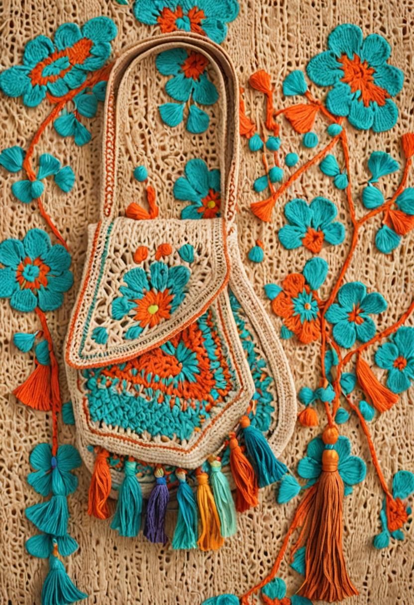 Bohemian Crochet Bag Still Life Photograph