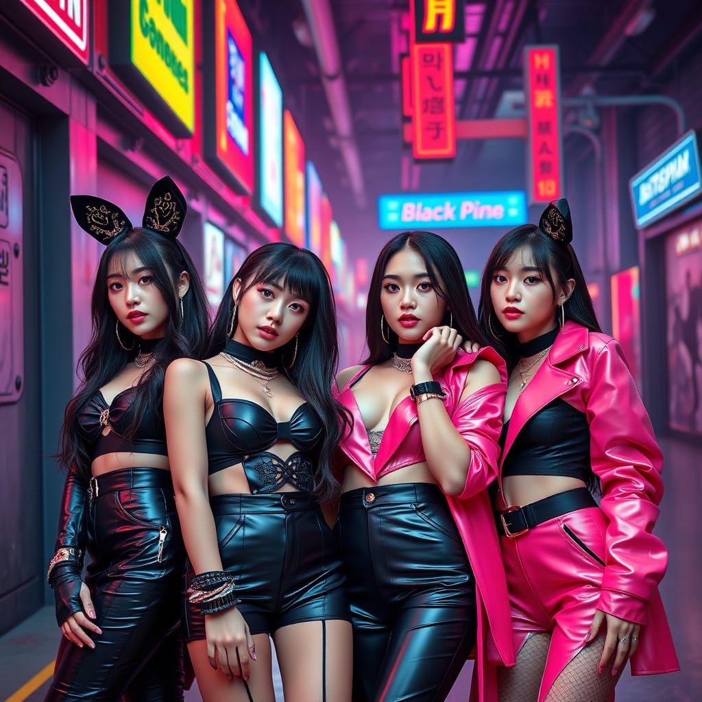 Blackpink Members Pose in Edgy, High-Fashion Concept Art