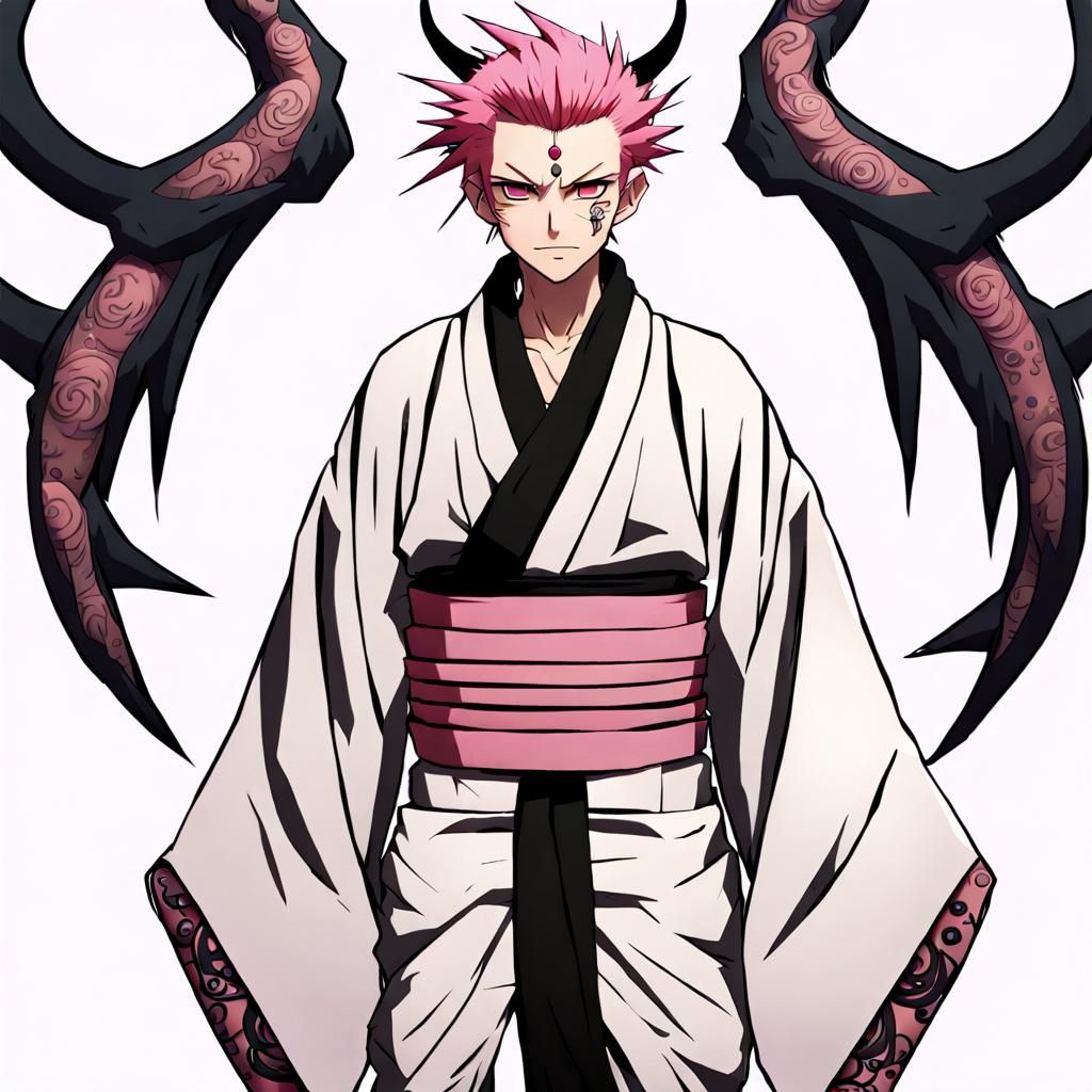 Hyperrealistic Sukuna Portrait with Intricate Details