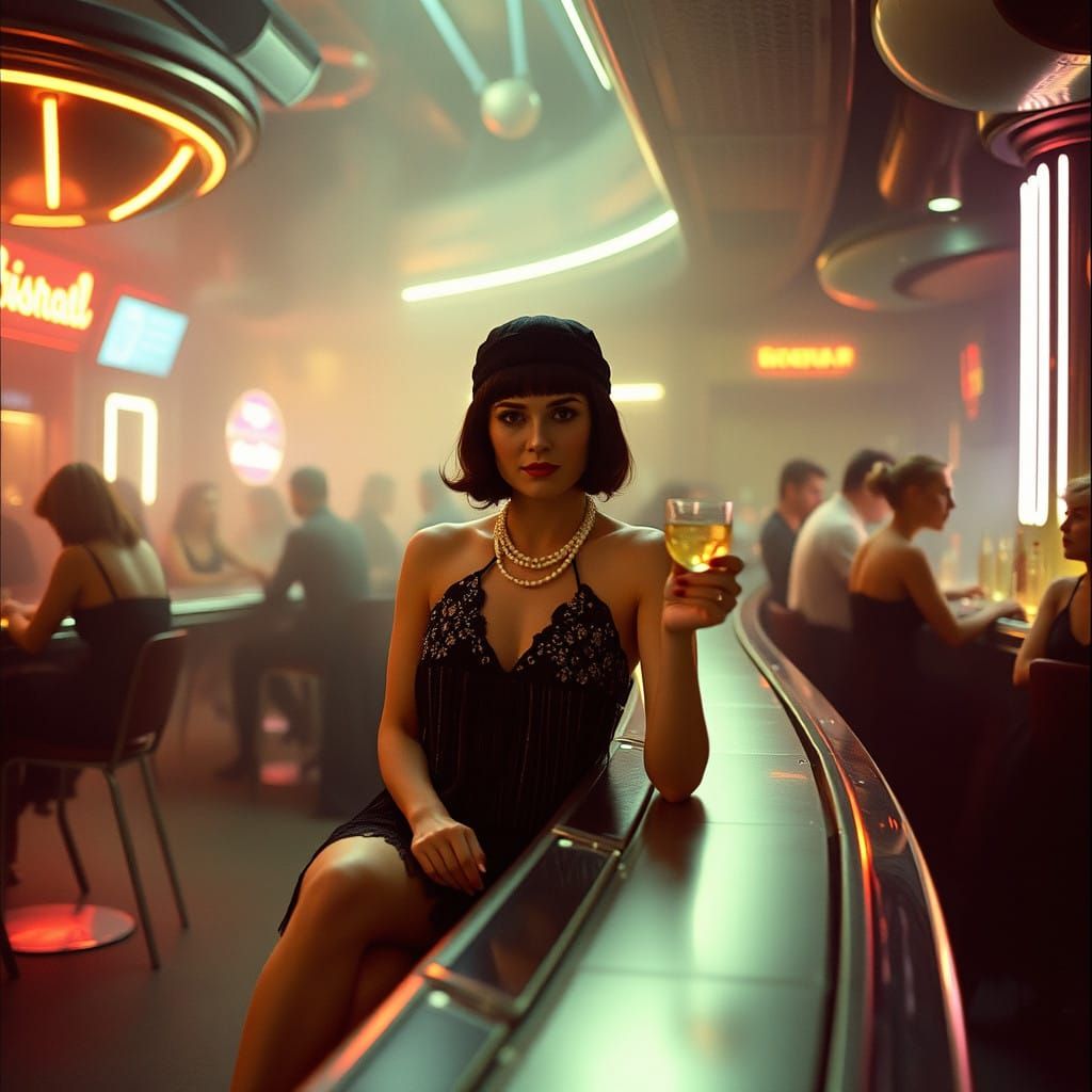 Flapper Goddess in Cosmic Saloon