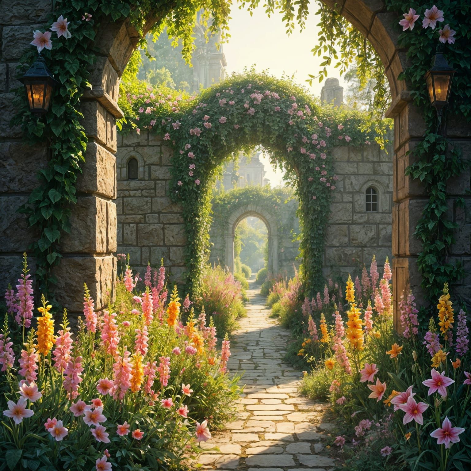 Surreal Paradise Garden in Golden Hour, Inspired by Concept ...