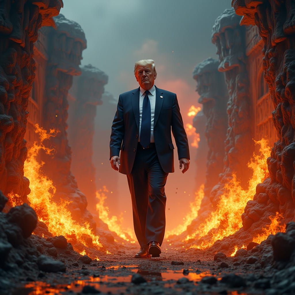 President Trump Walks Through Inferno Unfazed in Fantastical...