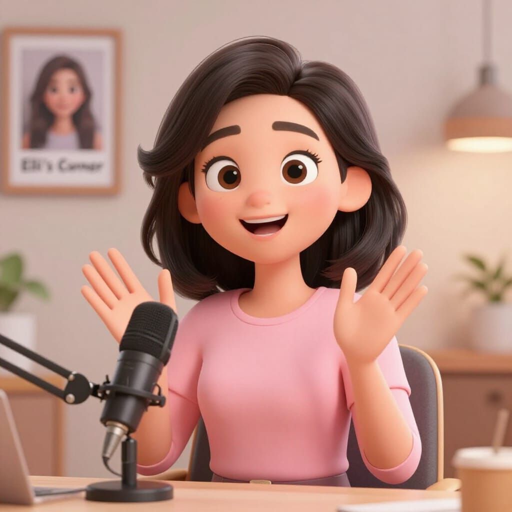 Cute Bubbly Female Avatar for YouTube Studio