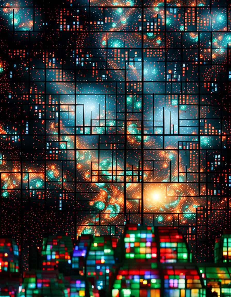 Vast Futuristic Space Made of High Definition Displays