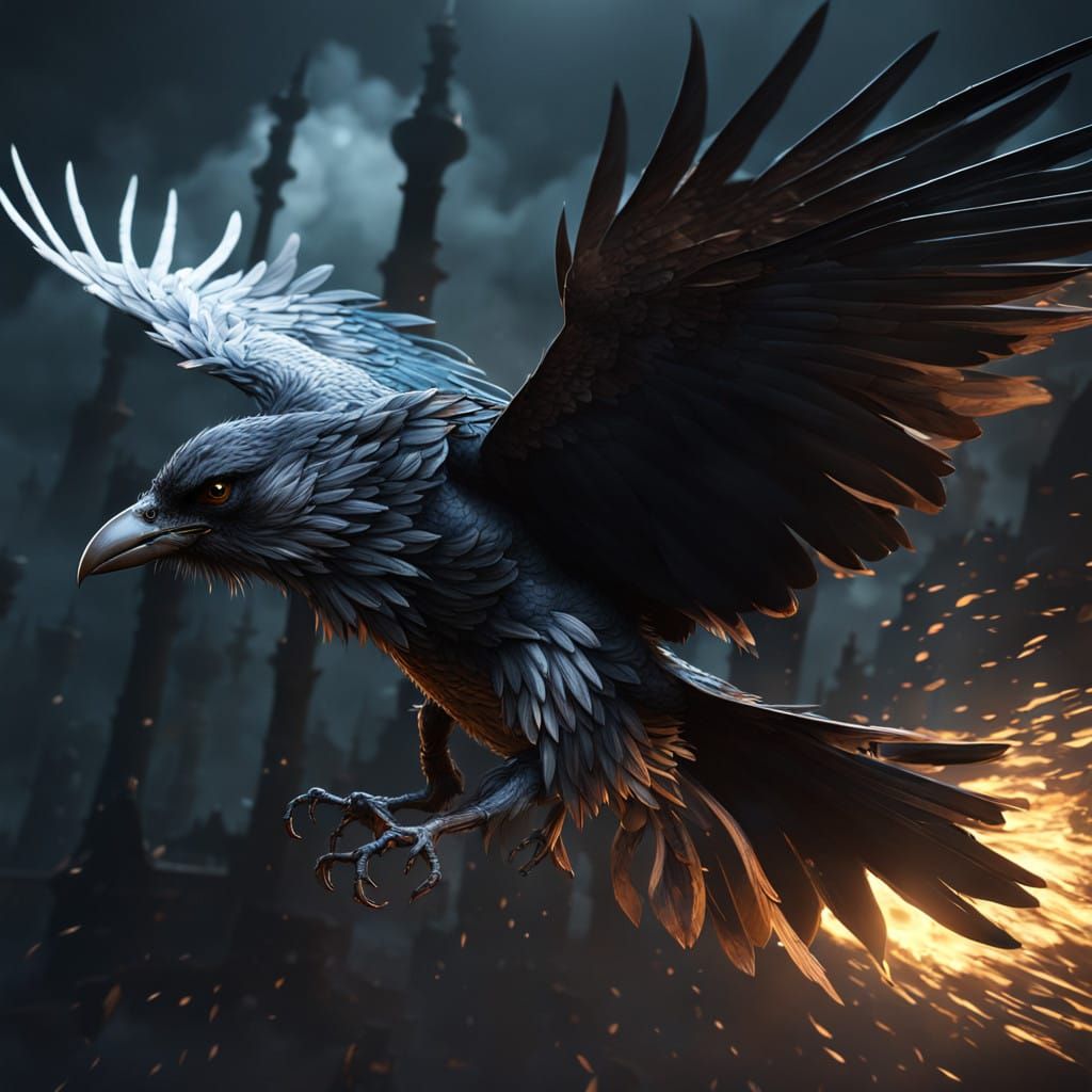 Darkness Reigns: A Crow Takes Flight in Fantasy Realms