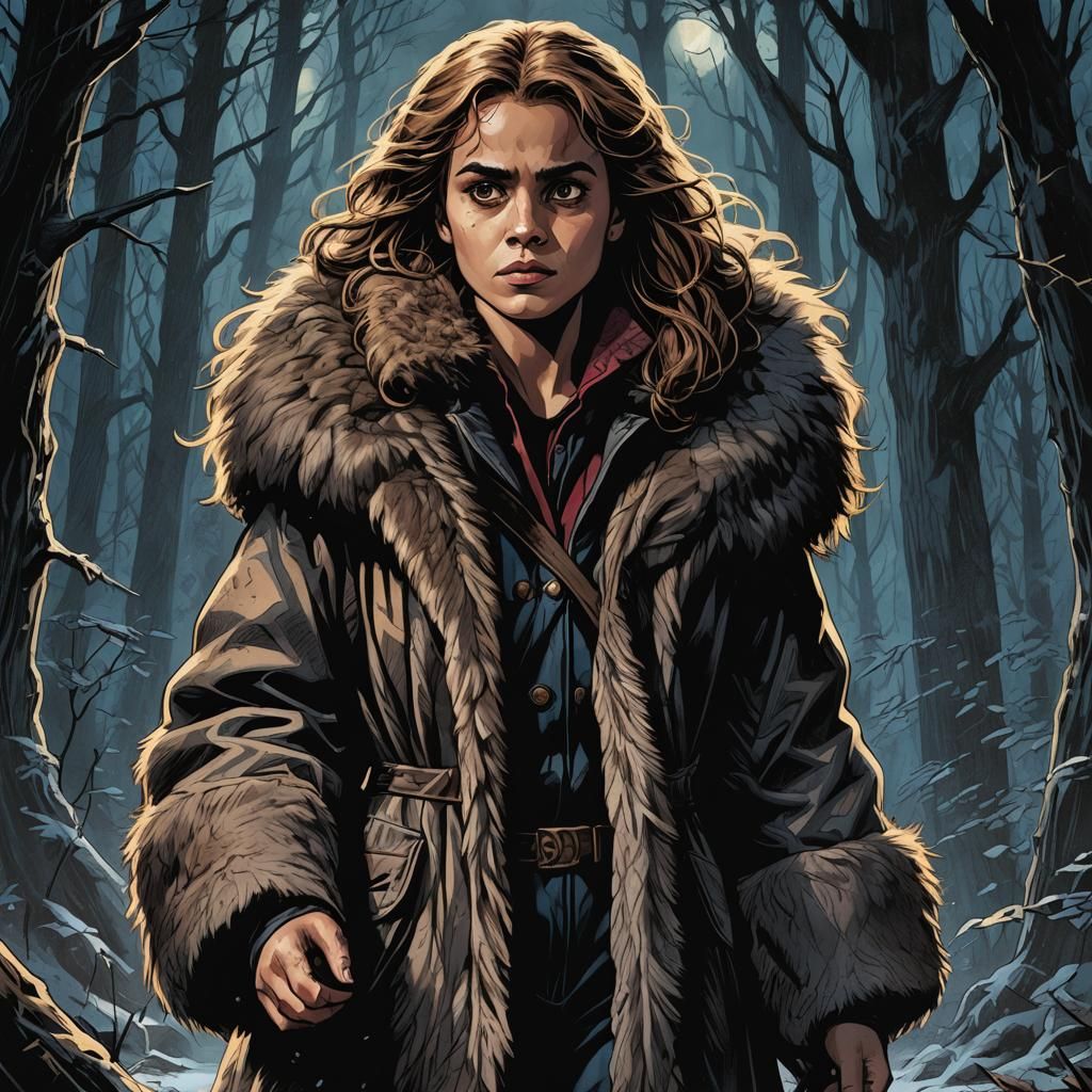 Werewolf Hermione Granger in Comic Book Style