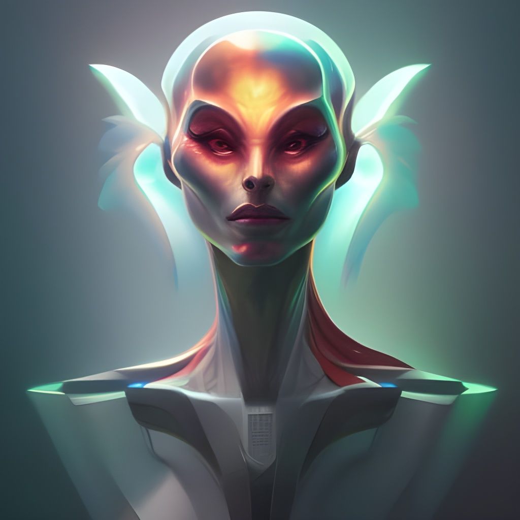 Detailed Alien Phoenix Portrait in Artgerm Style