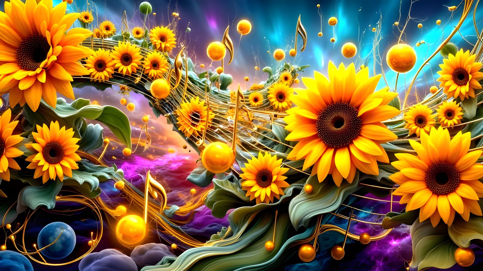 Sunflowers Sing a Neuro Music Symphony