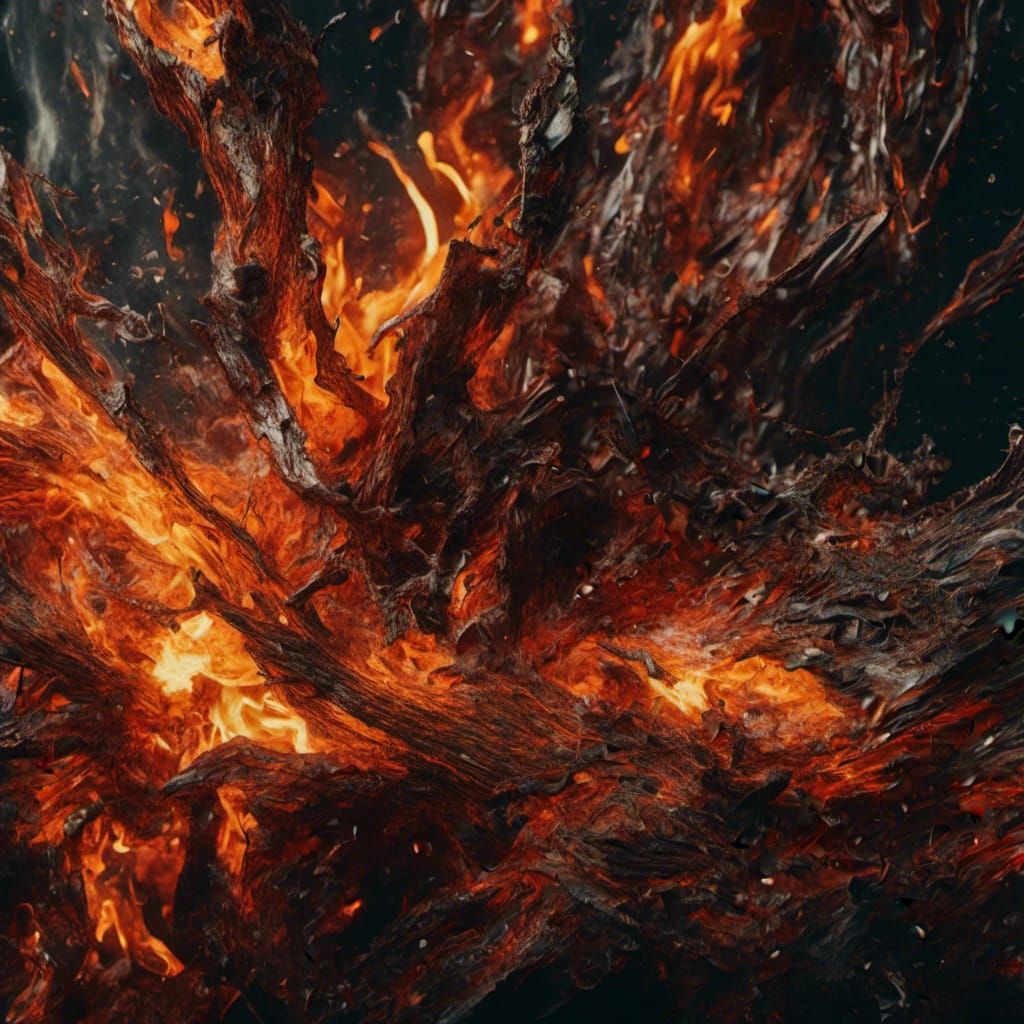 Hyperrealistic Flames in a Colorful Fire