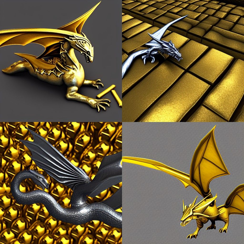 Silver Wyvern Hoard of Gold Treasure
