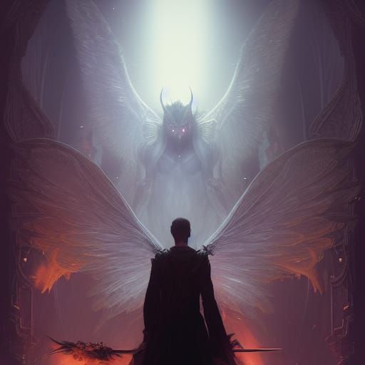 Hyperdetailed Lucifer in Dark Fantasy Style