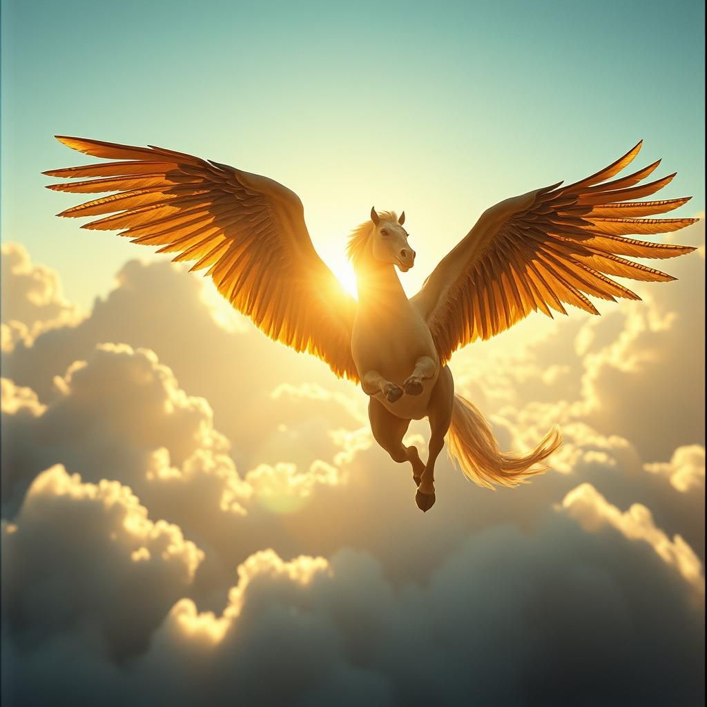 Winged Steed Soaring Through the Skies
