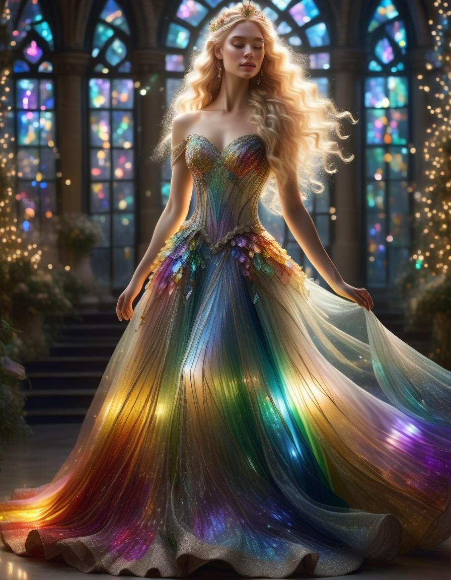 Glass Princess in Rainbow Light, Fairy Aesthetic