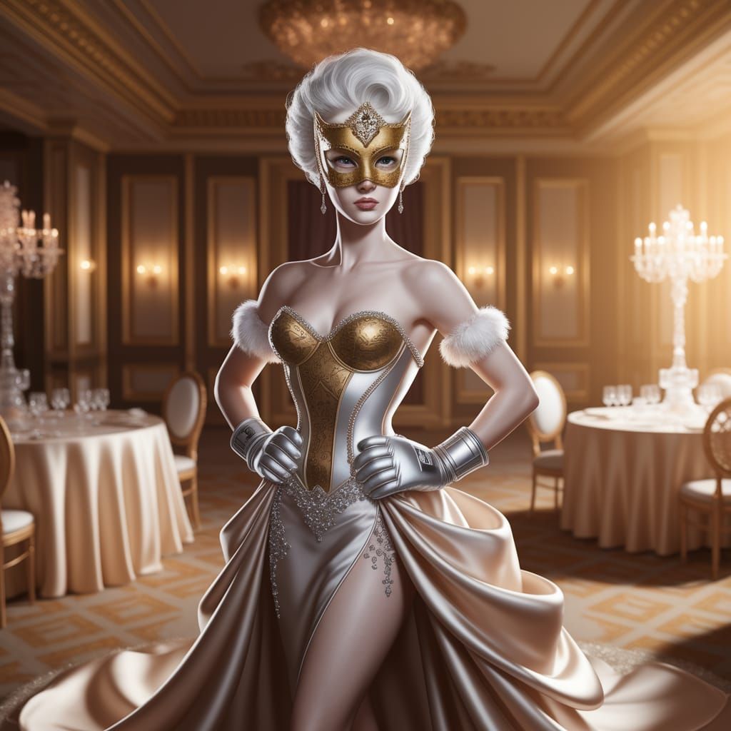 Ethereal Masquerade Boxer in Lavish Ballroom