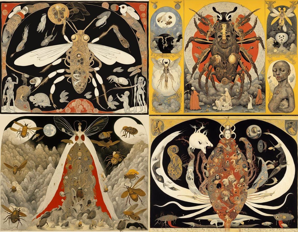 Grotesque Hybrid Creature in a State of Vivisectional Tormen...