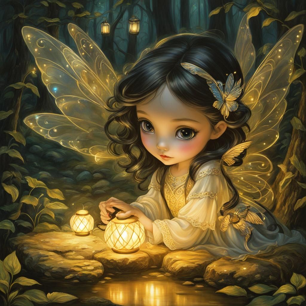 Image: A thoughtful fairy from fantasies.