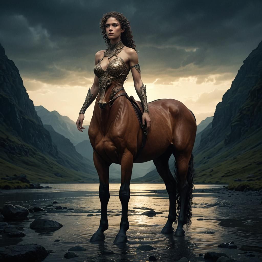 Detailed Female Centaur with Leather Armor