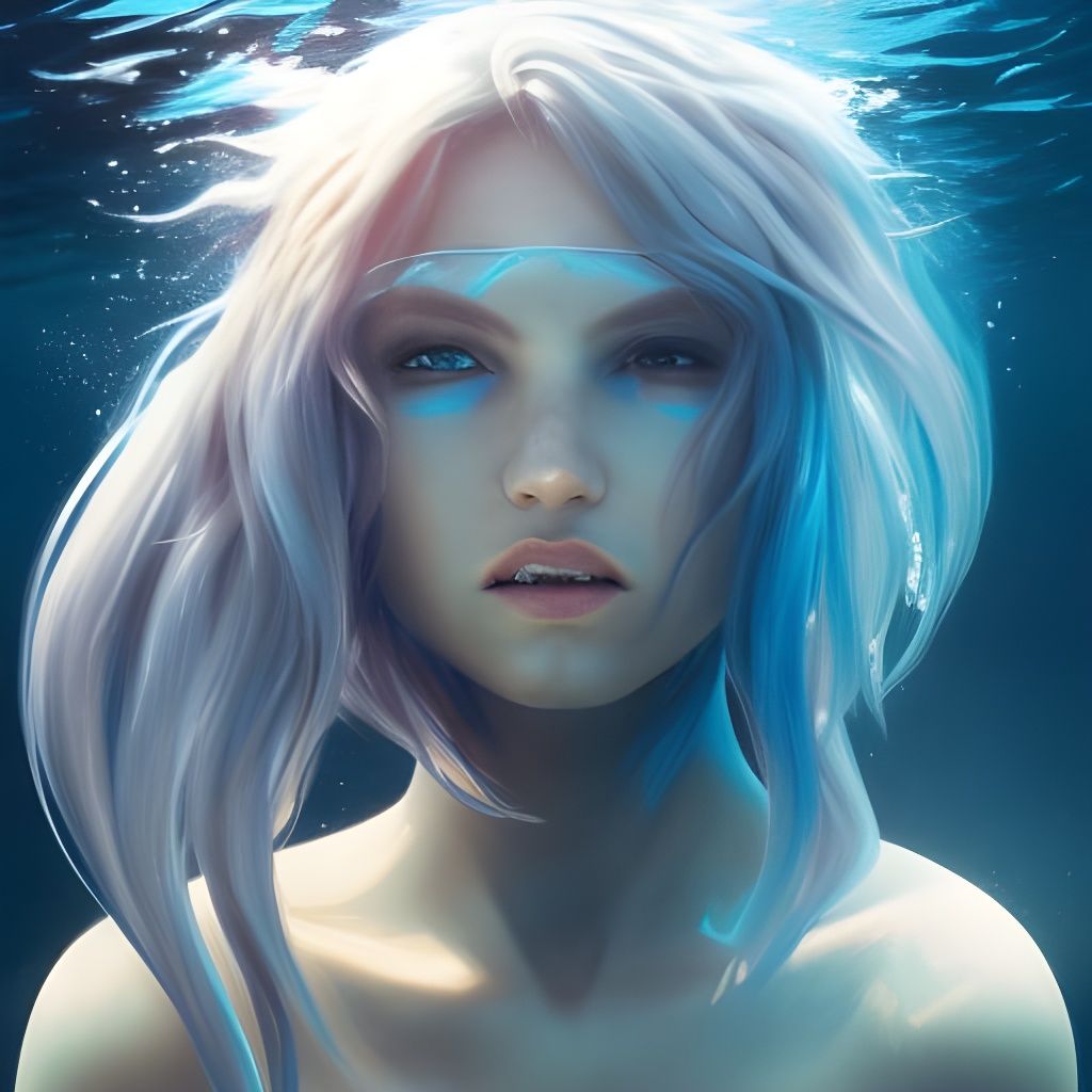 Epic Underwater Portrait of Shark Girl
