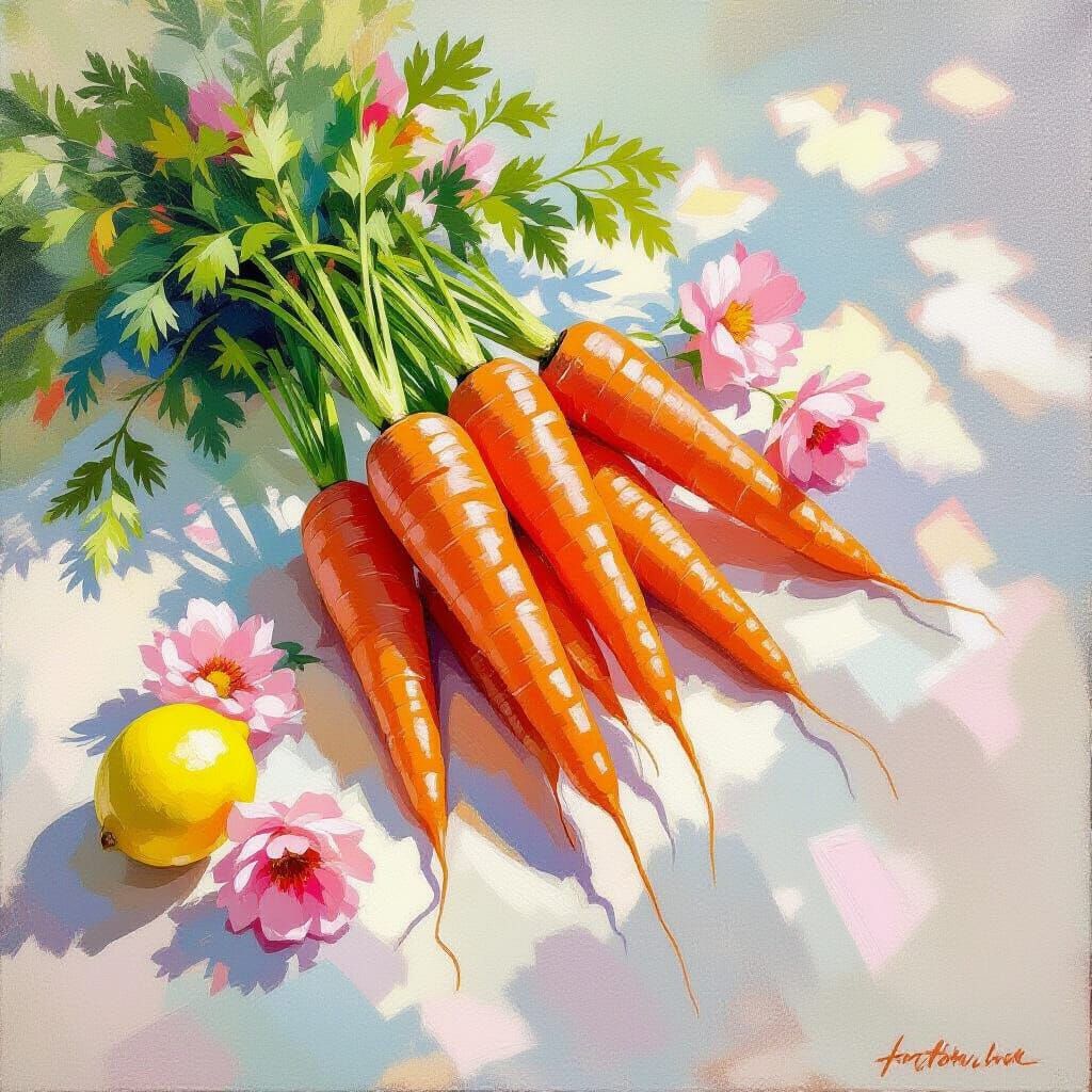 Impressionistic Carrots in Rococo Elegance