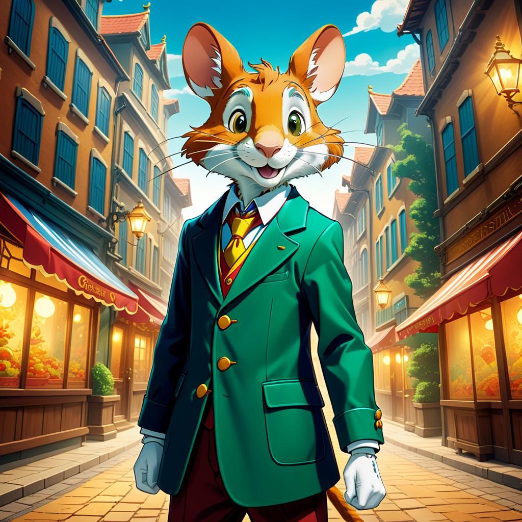 Geronimo Stilton in Cel-Shaded Anime Style