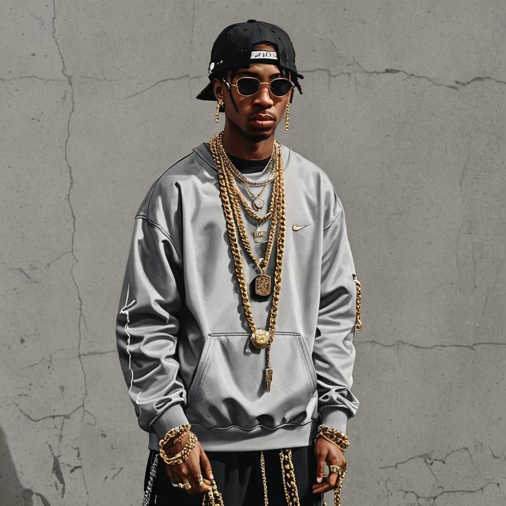 Rapper with Chain and Nike Drip