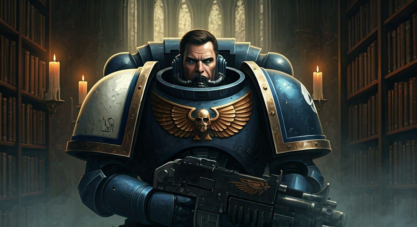 Space Marine Techmarine Portrait in Gothic Librarium