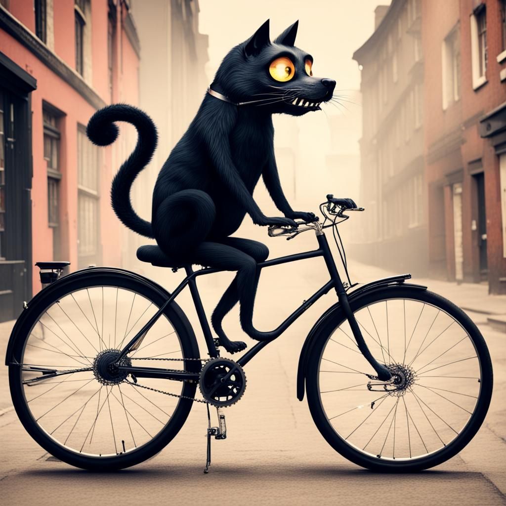 AI Dog on Bicycle Image