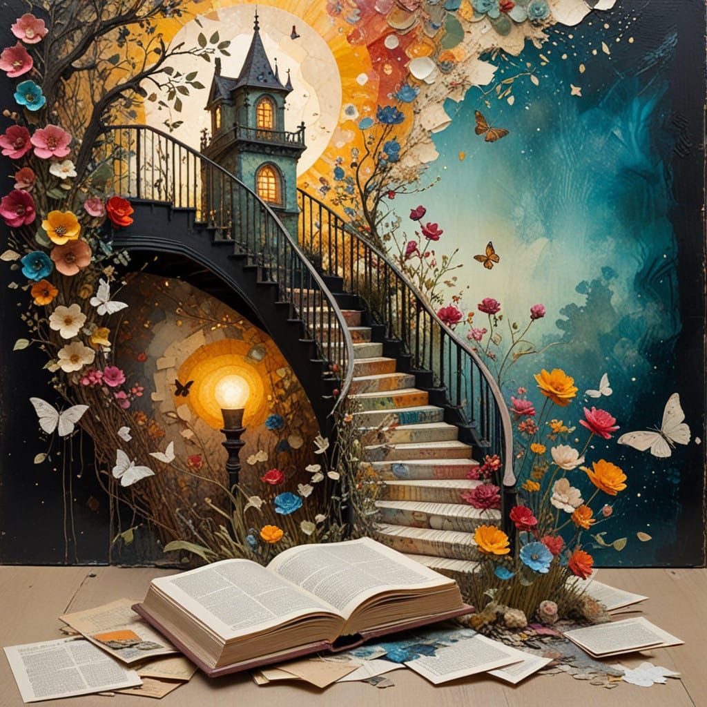 Surreal Staircase Ascents into Whimsical Daydream