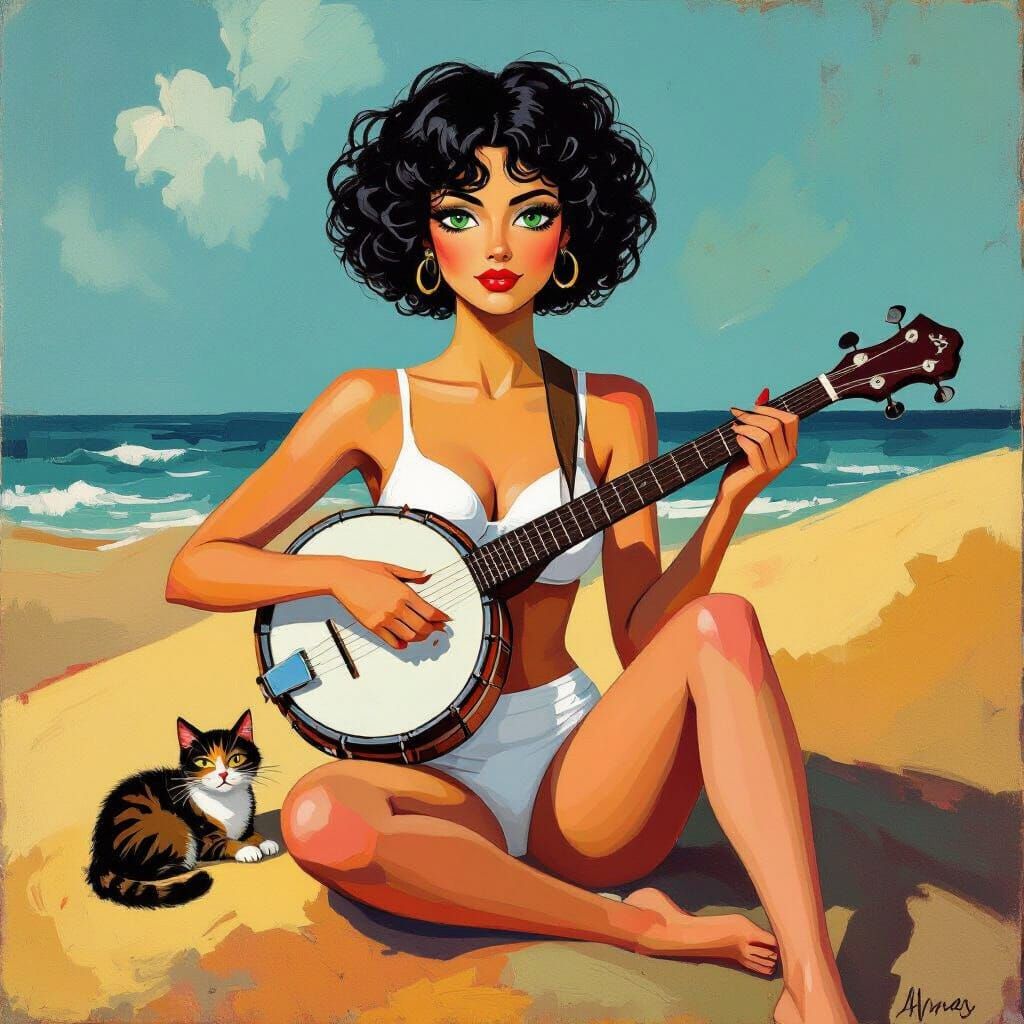 Banjo Player on Dune in Cobra Group Style