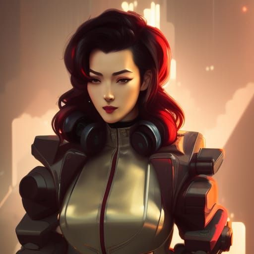 Asami Sato in Cyberpunk Sci-Fi Concept Art
