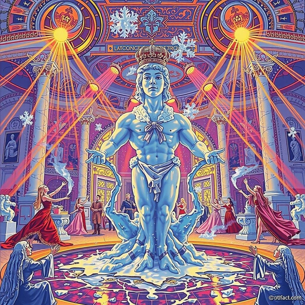 Melting Ice Sculpture: A Spectacle of Entropy