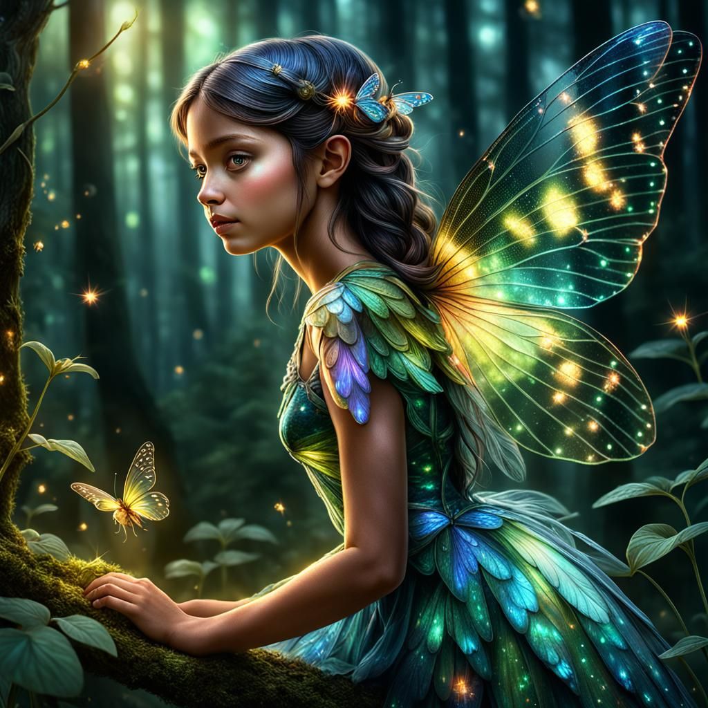 Dazzling Fairy with Iridescent Wings