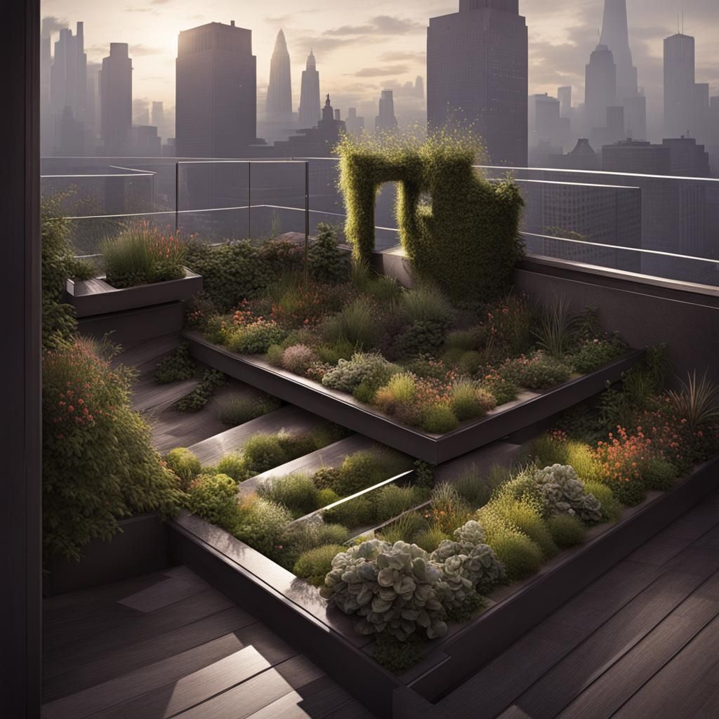 Sinister Roof Garden by Greg Rutkowski