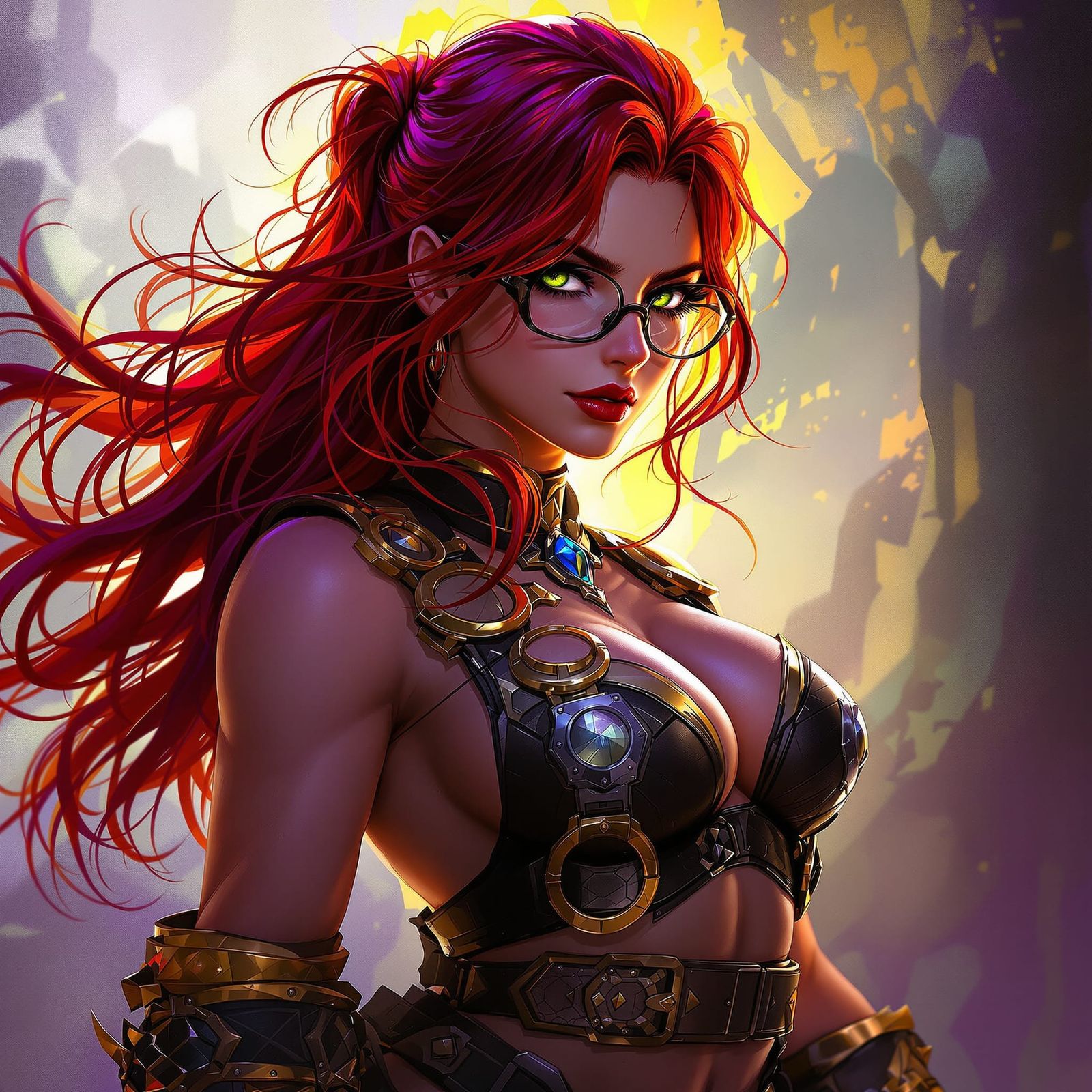 Dark Fantasy Concept Art of Muscular Red-Haired Warrior