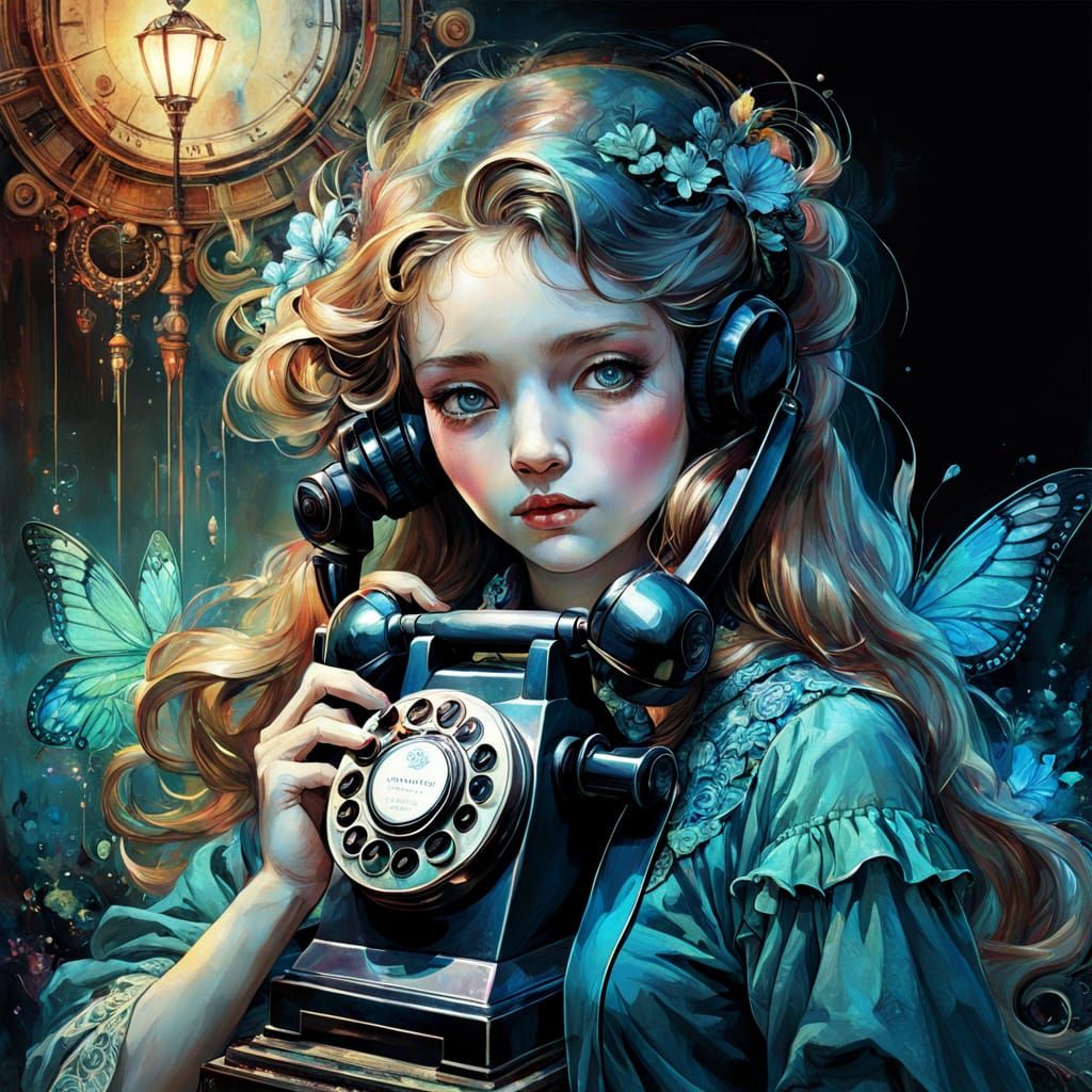 Antique Telephone Inspired by Artgerm and Woodroffe