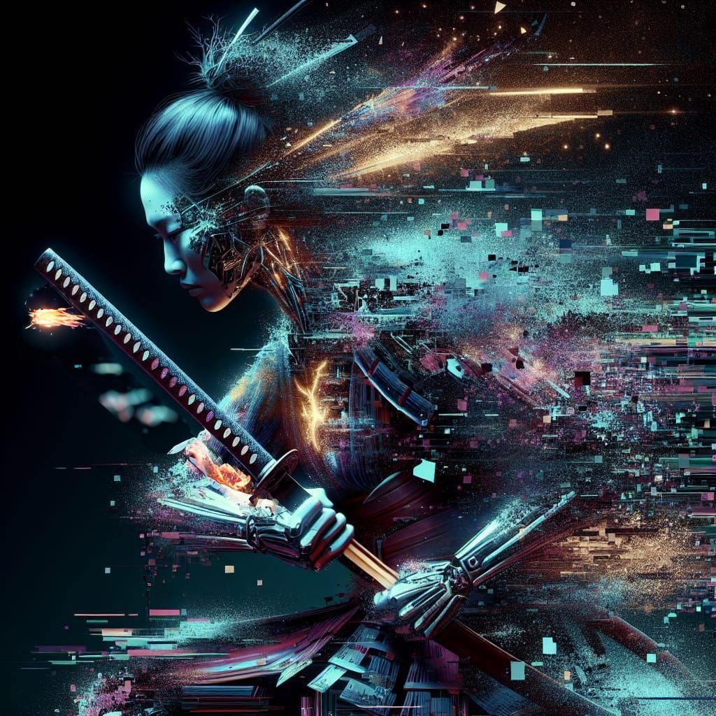 Abstract Glitch Art Background