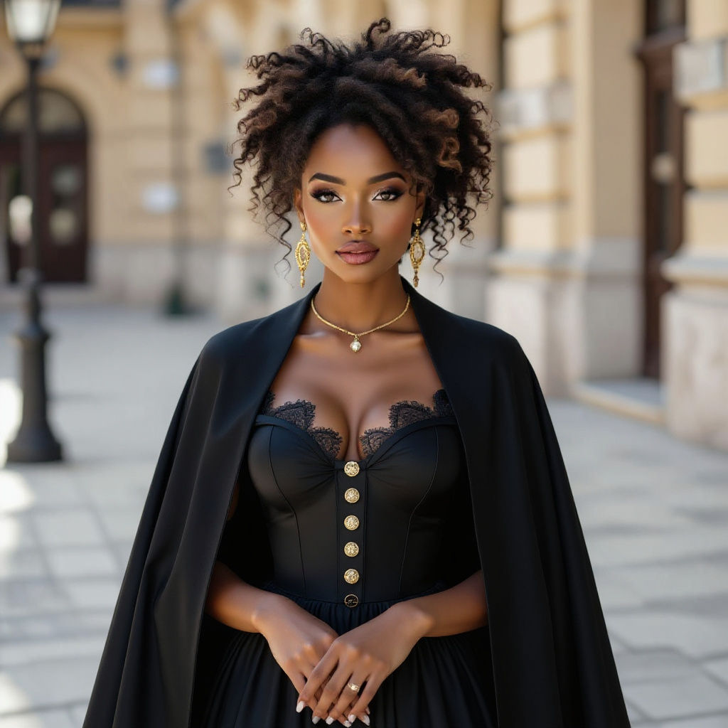 Baroque Gothic African Woman Portrait
