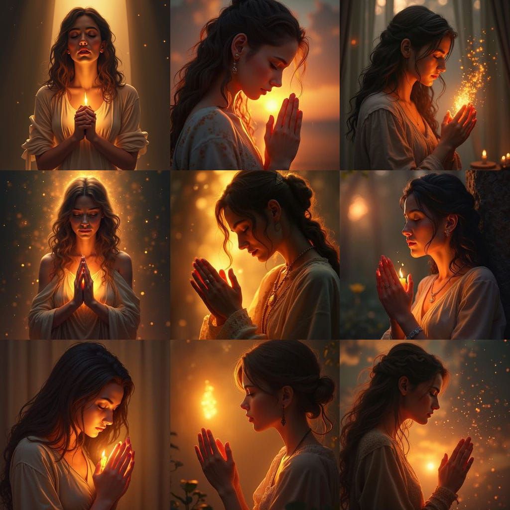 Ethereal Moment of Devotion in Soft Golden Light