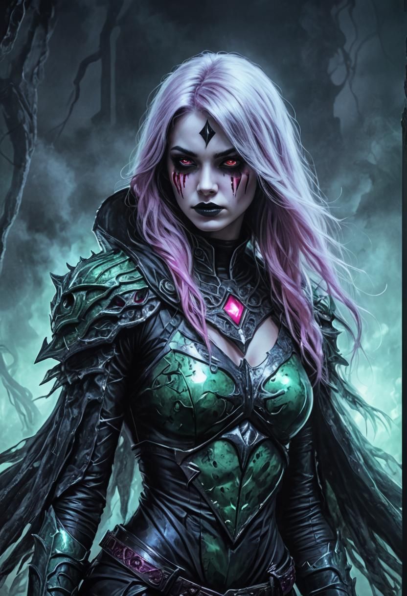 Gothic Fantasy Portrait: Emo Pink Power Ranger