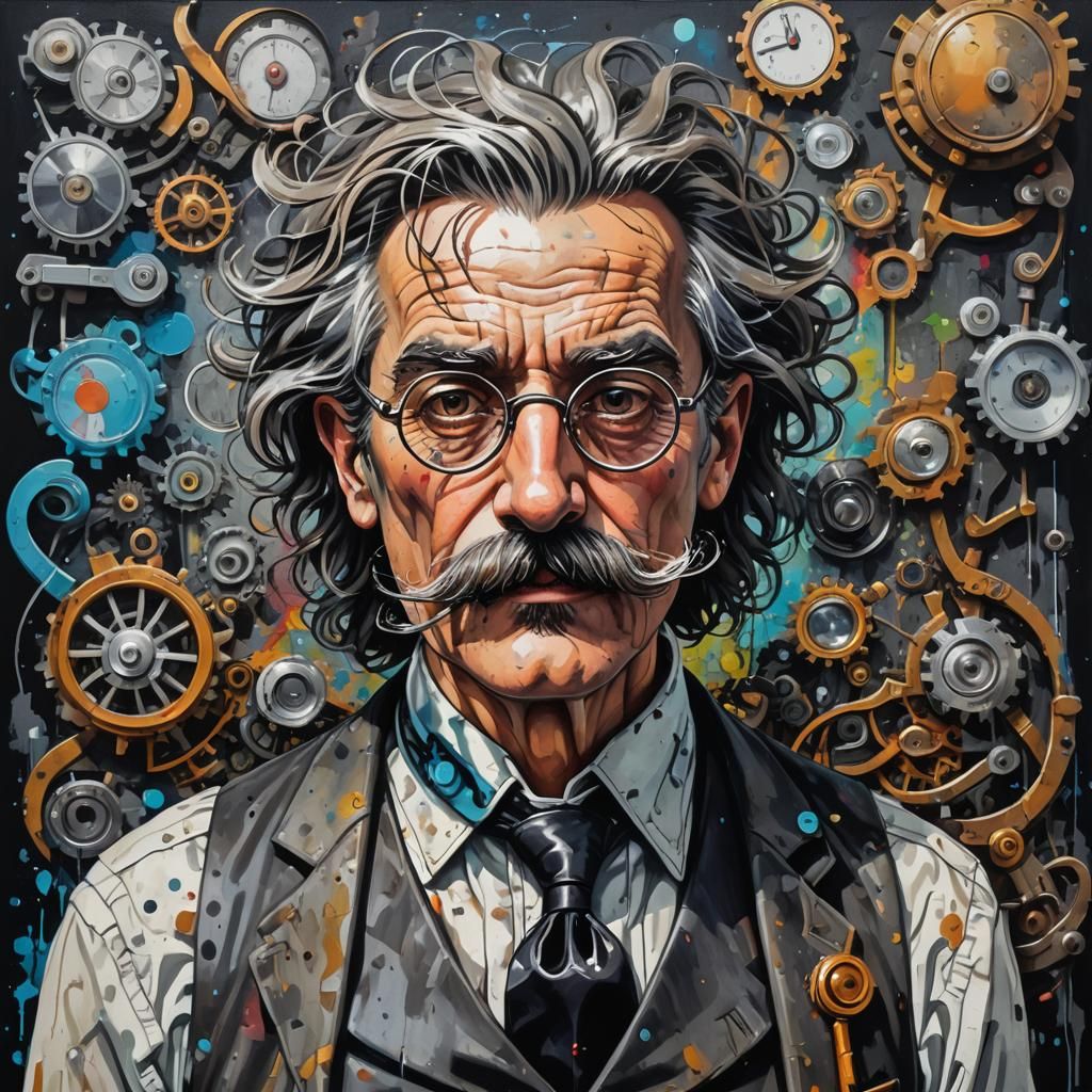 Steampunk Inventor in a Victorian Gothic Setting